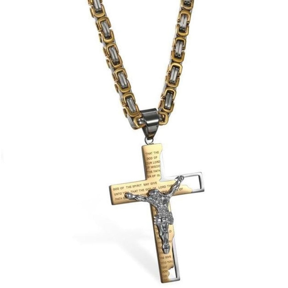 Cross Crucifix necklace in gold (unisex)